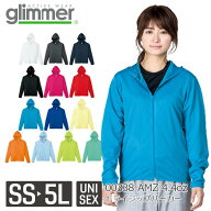 glimmer 4.4オンス ドライジップパーカー 00338-AMZ｜メンズ レディース ユニセックス｜無地 長袖｜白 ホ…