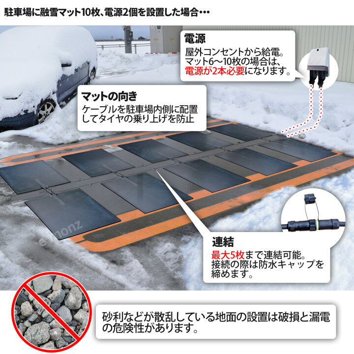 楽天市場】駐車場 融雪マット 【 とマットけーる 】 1枚 電源別売 