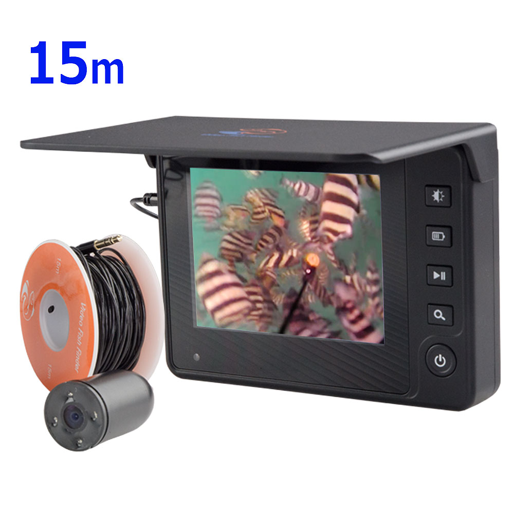 楽天市場】水中カメラ 釣り 3.5インチモニター 15mケーブル 魚群探知機