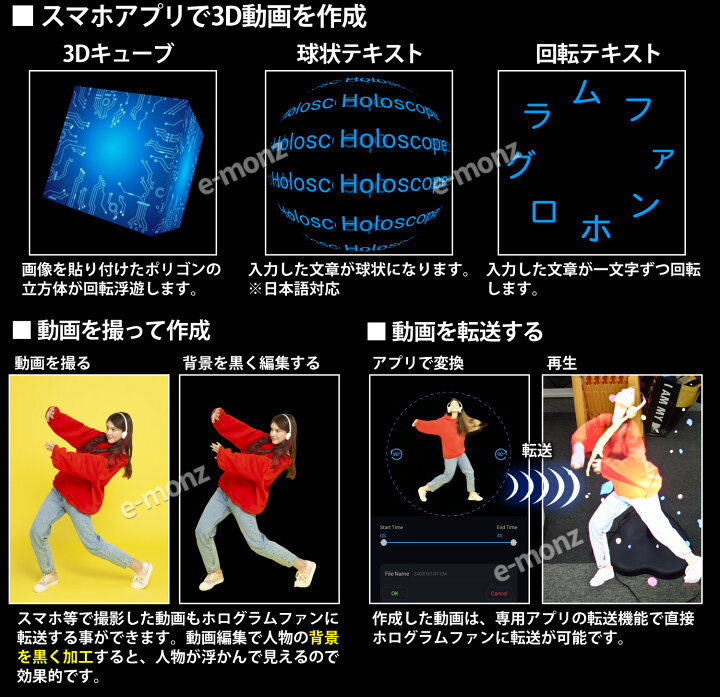 楽天市場】LEDディスプレイ 【 3Dホログラムディスプレイファン 65cm 