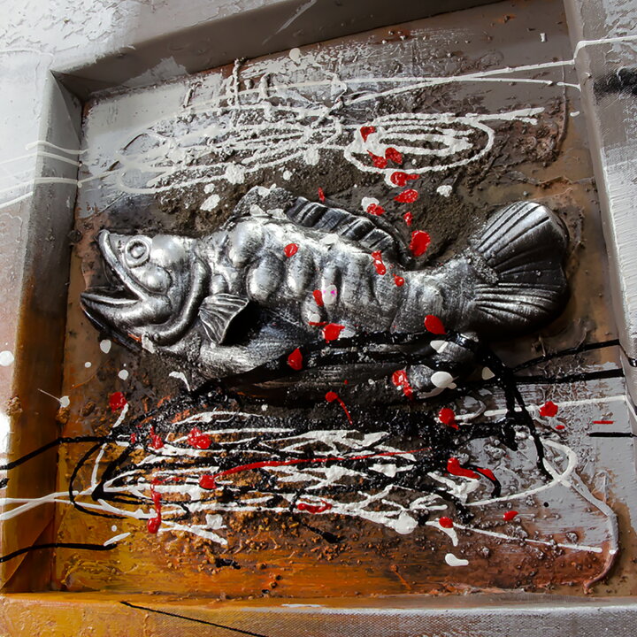 楽天市場】3D立体絵画 壁掛け アイアンペイント 【 3D-FISH 立体造形 