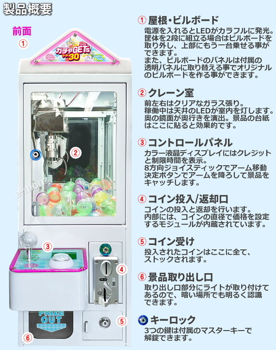 2台セット！クレーンゲーム機 3本爪 小型 カプセルトイマシーンガチャ 