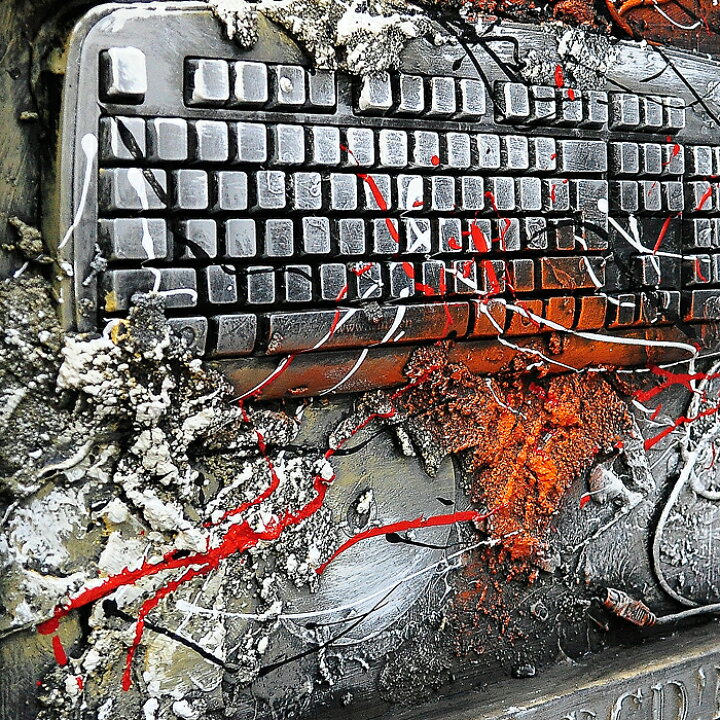 楽天市場】壁掛け 3D立体 キーボード ウォールアート アイアンペイント 