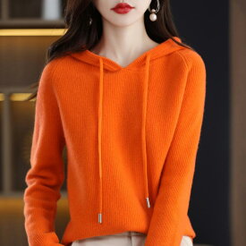 パーカー レディース 秋冬 厚手 ニット 韓国風 ゆったり セーター トップス プルオーバー カットソー 長袖 無地 通勤 カジュアル ウェア 婦人服 白 赤 グレー 黒 ベージュ 緑 青 紫