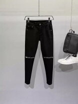 楽天市場】ストレッチ スキニー ブラック 膝zipの通販