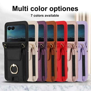 �X�}�z�P�[�X Galaxy Z Flip3 Flip4 Flip5 Flip6 moto Razr 40 ultra 50 �X�g���b�v�t�� PU���U�[ �J�[�h���[ �X�^���h�@�\�t�� �ϏՌ� �u���b�N �z���C�g ���b�h �p�[�v��