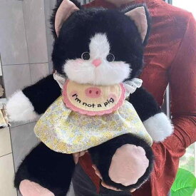 猫のぬいぐるみ かわいい 猫の人形 玩具 誕生日 ギフト 仿貂绒 ふわふわ 35cm ブラック グレー 45cm ブラック グレー 65cm ブラック グレー リュックサック 40cm ブラック グレー