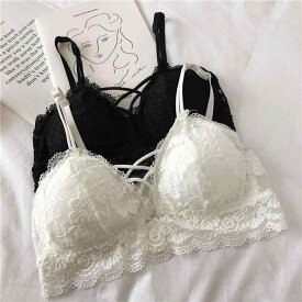 ブラジャー レディース レース ノンワイヤー チューブトップ インナー 女性 下着 肌着 聚拢 美胸 通気性 無地 薄手 快適 ストレッチ 黒 白