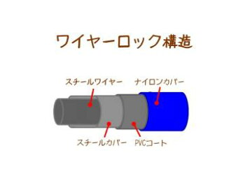【T】OSS盗難防止用スチールリンクハードワイヤーロックHWB-1800(1800mm)【1800mm】
