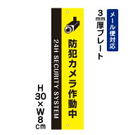 防犯カメラ作動中 24H SECURITY SYSTEM プレート /H30×W8cm ピクト表示 看板 標識 目立つ カメラ作動中 …