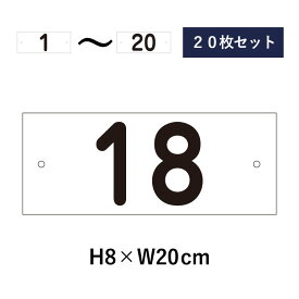 【20枚セット】駐車場 番号札 1～20セット 番号プレート H8×W20cm 駐車場 看板 プレート ナンバープレート cn-2-2-20set