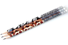 [KOH-I-NOOR／コヒノール]アニマル柄えんぴつ 消しゴム付き[鉛筆 黒 けしごむ オフィス 文房具 デザイン文具 輸入文具 ステーショナリー デザイン 海外 輸入 海外文具 輸入文具 シマウマ ヒョウ キリン 動物 模様]