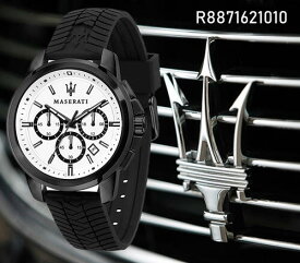 Maserati Successo ブラック シリコン バンド 腕時計 クォーツ クロノグラフ R8871621010 並行輸入品