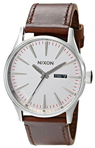 NIXON jN\ rv SENTRY LEATHER Zg[U[ SILVER/BROWN A105-1113 Y