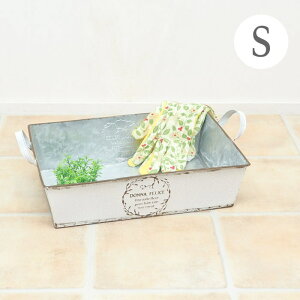 【あす楽】 プランター 長方形 おしゃれ 屋外 ベランダ 軽量 観葉植物 ブリキ ダナティントレー ホワイトS 5628 村田屋産業 ガーデニング ポット 寄せ植え トレー 底穴あり ブリキプランター