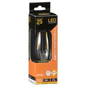 LED電球 フィラメント シャンデリア球 E26 25形 電球色 クリア 全方向｜LDC2L C6 06-3468 OHM