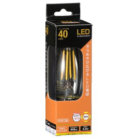 LED電球 フィラメント シャンデリア球 E26 40形 電球色 クリア 全方向｜LDC4L C6 06-3469 OHM