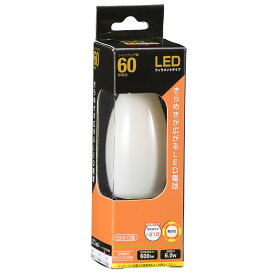 LED電球 フィラメント シャンデリア球 E26 60形 電球色 ホワイト 全方向｜LDC6L W6 06-3476 OHM