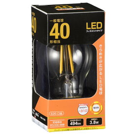 LED電球 フィラメント 一般電球 E26 40形相当 電球色 クリア 全方向｜LDA4L C6 06-3462 OHM
