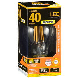 LED電球 フィラメント 一般電球 E26 40形相当 調光器対応 電球色 クリア 全方向｜LDA4L/D C6 06-3482 OHM