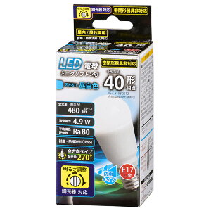 LED�d�� �~�j�N���v�g���` E17 40W�`���� �S���� �h�J ������Ή� �����F LDA5N-G-E17/D G11 06-1878 �I�[���d�@