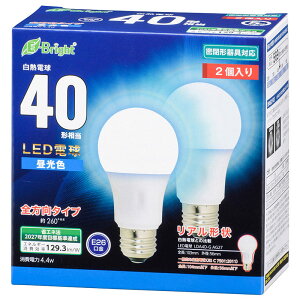 LED�d�� E26 40�`���� �S���� �����F 2����bLDA4D-G AG27 2P 06-4351 OHM �I�[���d�@