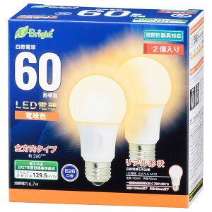 LED�d�� E26 60�`���� �S���� �d���F 2����bLDA7L-G AG27 2P 06-4352 OHM �I�[���d�@