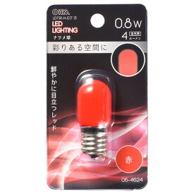LED電球 ナツメ球形 E17/0.8W 赤｜LDT1R-H-E17 13 06-4624 OHM オーム電機