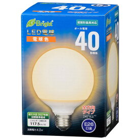 LED電球 ボール電球形 E26 40形 電球色 全方向｜LDG4L-G AG24 06-4394 オーム電機