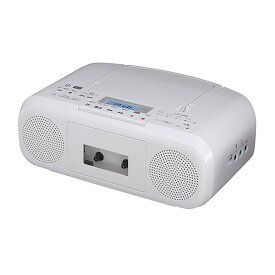 CDラジカセ 東芝 CDプレーヤー ラジオ カセットレコーダー カセットデッキ カセットプレーヤー TY-CDS8 ホワイト｜ 17-4234