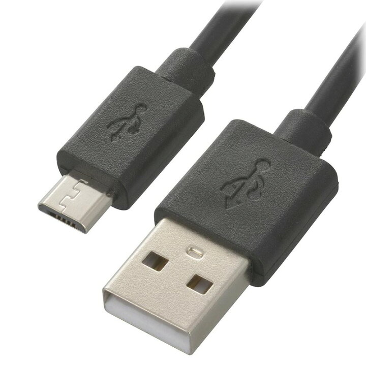楽天市場】USBケーブル microUSB to Type-A 長さ1m ブラック 黒 通信 
