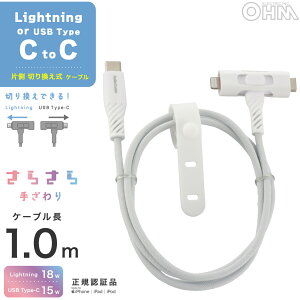 AudioComm 炳USBP[u Lightning or Type-CtoC Б؂芷 1mbSMT-L10ST1815N 01-7260 I[d@