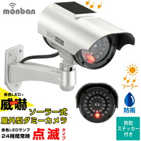防犯カメラ ダミー ダミーカメラ 屋外 防雨タイプ ソーラー 乾電池 monban 常時点滅 24時間点灯タイプ 防犯対策｜OSE-PDCW4 07-8698 オーム電機