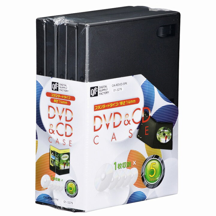 楽天市場】DVD＆CDケース14mm 5P OA-RDVD-5PK 01-3279 オーム電機 : e 