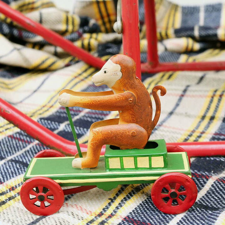 楽天市場】モンキー オン プルカート ミニカー おもちゃ 車 ブリキ 