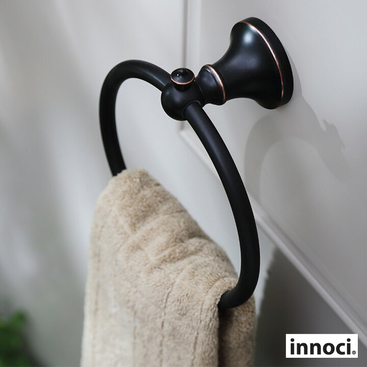 楽天市場 タオルハンガー Innoci タオルリング タオルかけ タオル掛け タオルホルダー 真鍮 ブラック 黒 ブロンズ モノトーンカラー 洗面所 トイレ キッチン サニタリー お風呂 バスルーム リビング おしゃれ お洒落 シンプル モダン スタイリッシュ シック アンティーク
