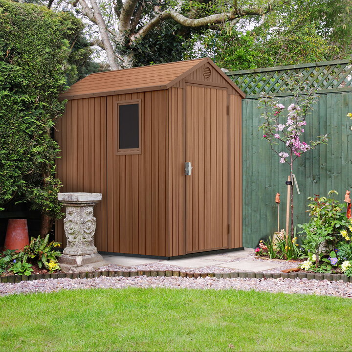 屋外収納小屋ストッカー 物置小屋 おしゃれ ストレージ プラスチック 倉庫 収納庫 屋外収納庫 屋外用物置 樹脂製 海外風 物置 自転車収納 防水 超ポイントバック祭 屋外収納庫