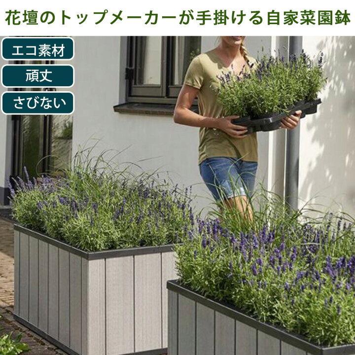 楽天市場 スクエアプランター M プランター 鉢植え 植木鉢 プランター 樹脂製 プラスチック 金属 家庭菜園 おしゃれ 海外風 便利 庭 ベランダ バルコニー キャスター付 ガーデニング ガレージ プリズム