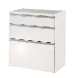 日本製 ステンレストップシリーズ キッチンカウンター幅80 艶出しホワイト キッチンカウンター キッチン収納 レンジ台 カウンターテーブル レンジボード食器棚 引出し 引き出し ステンレス