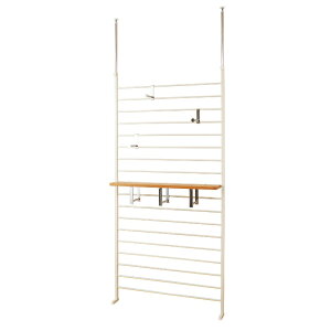 日本製 突っ張りラダーラック 幅95cmアイボリー ラダーラック 突っ張りパーテーション つっぱりパーテーション パーテーションラック ハンガーラック つっぱりラック 突っ張りラック 高さ