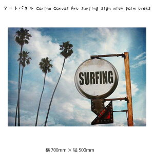 A[gpl Carino Canvas Art surfing sign with palm trees Ǌ| G 700mm×c500mm Ǐ z |X^[ t[ pl   LO Mtg 킢  v[g