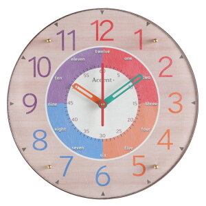 A+ (アクセントプラス) CLOCKids-クロキッズ 電波時計 30cm 知育時計 電波 時計 壁掛け 掛け時計 電波掛時計 おしゃれ 子供部屋 かわいい 北欧 壁掛け時計 見やすい カラフル 時計学習 ほとんど音