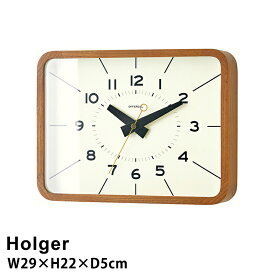 【壁掛け時計】おしゃれ 掛け時計 Holger［ホルガー］スイープムーブメント 北欧 シンプル モダン 木製 スクエア時計 ウォールクロック インターフォルム CL-3951 ギフト 結婚祝い 引越し祝い 新築祝いに