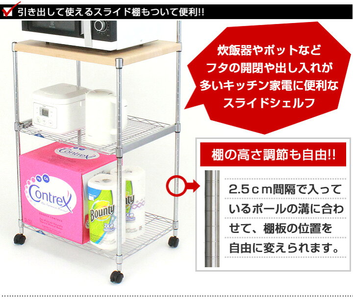 楽天市場】ルミナス フィール ラック キッチンラック 幅60 スリム  