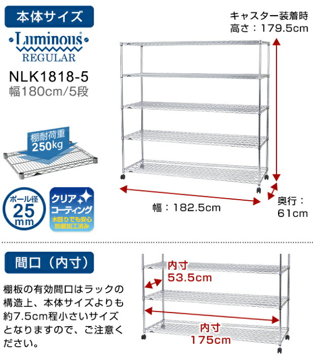 楽天市場】☆大型 スチールラック 耐荷重500kg☆ 業務用 ラック 幅182 