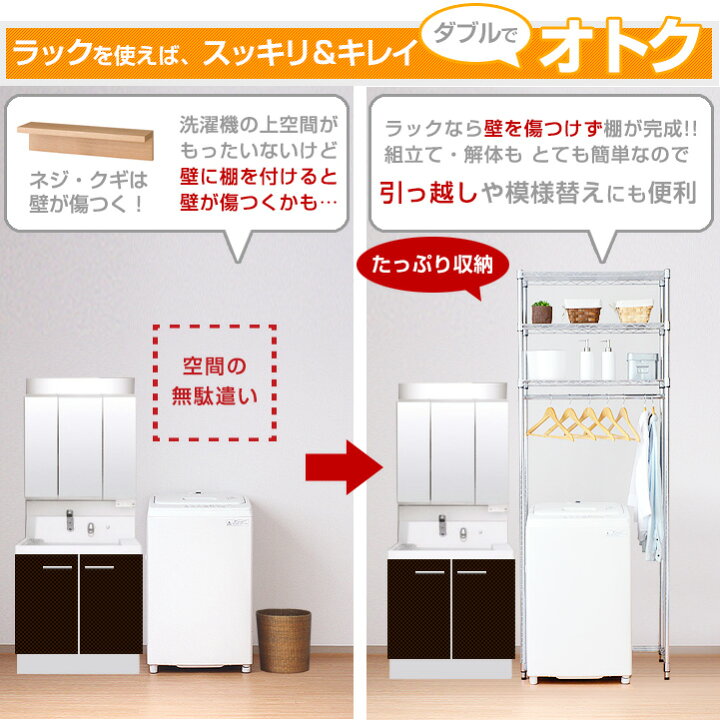 楽天市場】ランドリーラック ハンガー ハンガーラック 幅75 奥行45 
