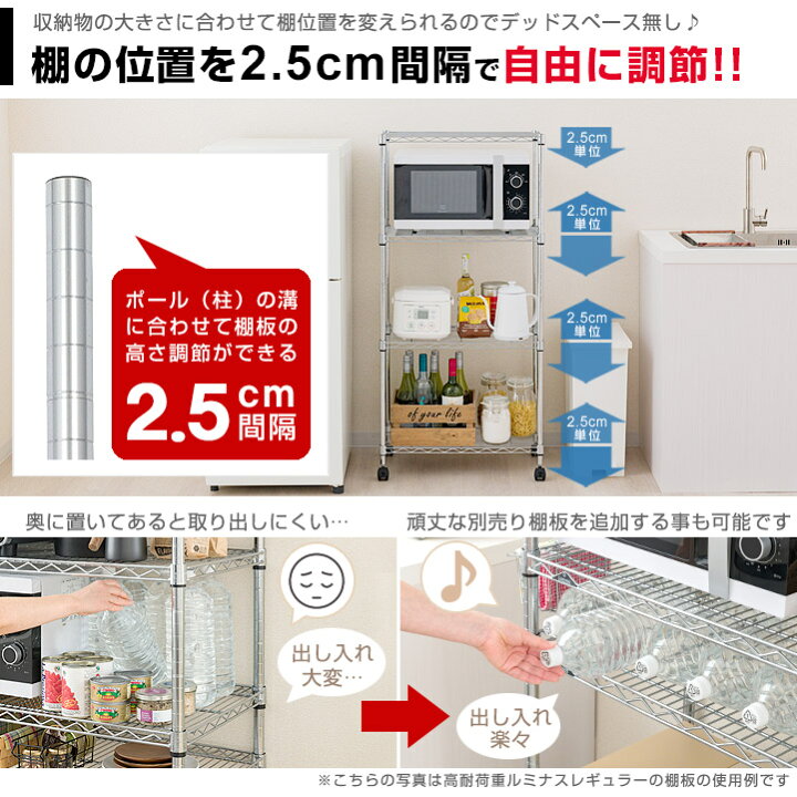 楽天市場】キッチンラック 電子レンジ台 ラック キッチンボード 隙間 