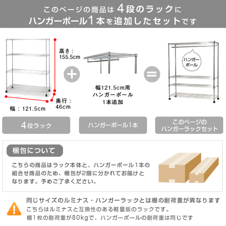 楽天市場】【お買い得セット】ハンガーラック ワードローブ 棚4