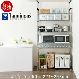 ラック つっぱり付き ゴミ箱ラック キッチンラック 大型電子レンジ台 スチールラック 業務用 防錆 壊れない 頑丈 棚 メタル ラック 幅120 奥行45モデル 5段 収納棚 スチール シェルフ ワイヤー