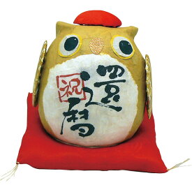 ちぎり和紙　長寿の祝いふくろう